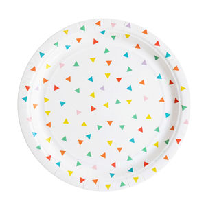 Paperilautanen, värikkäät kolmiot (8  kpl)