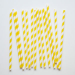 Raidallinen paperipilli, keltainen (25 kpl)