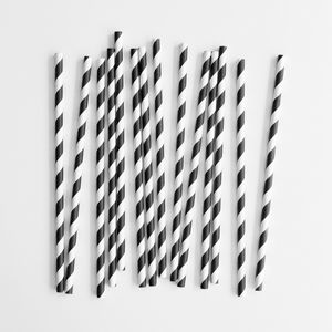 Raidallinen paperipilli, musta (25 kpl)