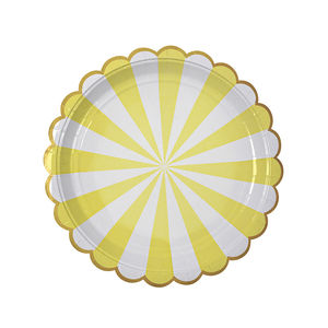 Pieni paperilautanen, piparireunus, keltainen (8  kpl)