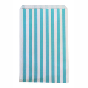 Raidallinen paperipussi, turkoosi (10 kpl)