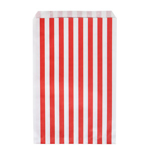 Raidallinen paperipussi, punainen (10 kpl)