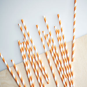 Raidallinen paperipilli, oranssi (25 kpl)