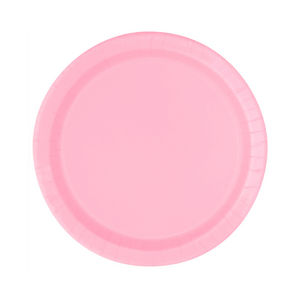 Vaaleanpunainen paperilautanen, pieni (8 kpl)