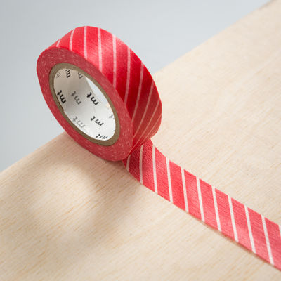 mt masking tape - punainen vinoraita