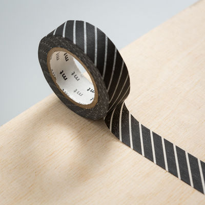 mt masking tape - musta vinoraita