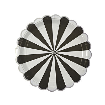 Pieni paperilautanen, piparireunus, musta (8  kpl)