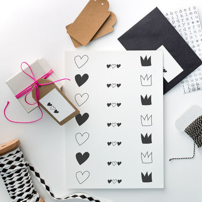 Pikkuprinsessa etiketti-arkki, 70 x 42 mm