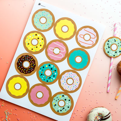 Donitsit tarra-arkki, ympyrä Ø 60 mm