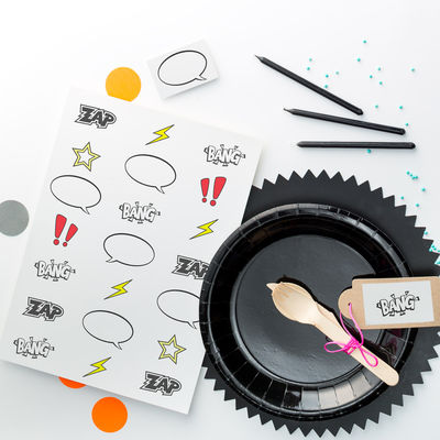 Tulostettavat Supersankari -etiketit 70 x 42 mm