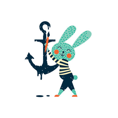 Tattyoo tatuointi, pupu ja ankkuri