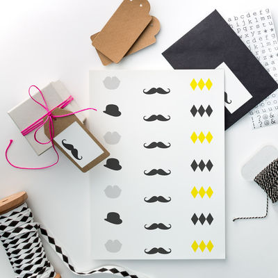 Tulostettavat Viikset -etiketit 70 x 42 mm