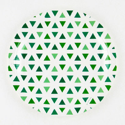 Paperilautanen, vihreät kolmiot (8  kpl)