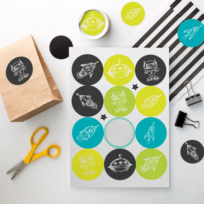 Avaruus tarra-arkki, ympyrä Ø 60 mm