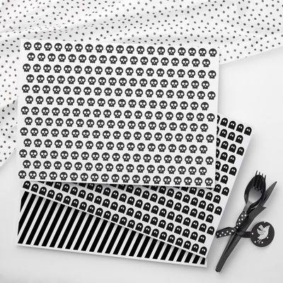 Halloween -teemapaperi mustavalkoinen A4, 8 kpl