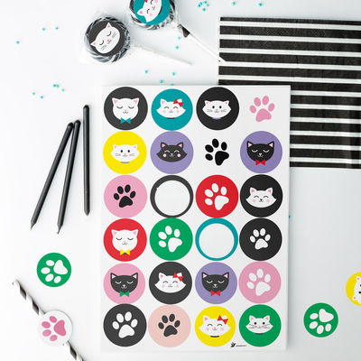 Kisu kisu tarra-arkki, ympyrä Ø 40 mm