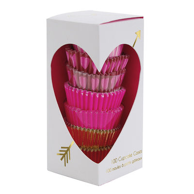 Minimuffinssivuoat, pinkki ja kulta (100 kpl)