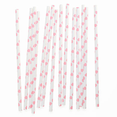 Sydän paperipilli, vaaleanpunainen (25 kpl)