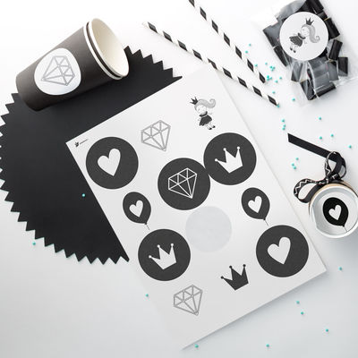 Pikkuprinsessa tarra-arkki, ympyrä Ø 60 mm