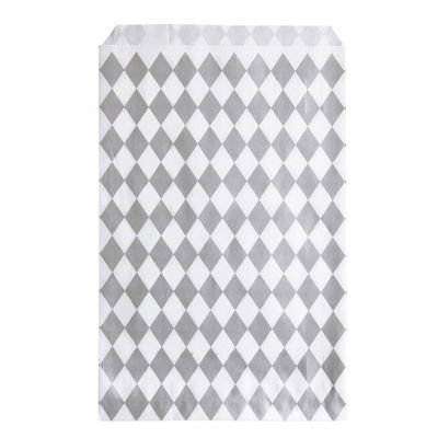 Salmiakkikuvioinen paperipussi, hopea (10 kpl)