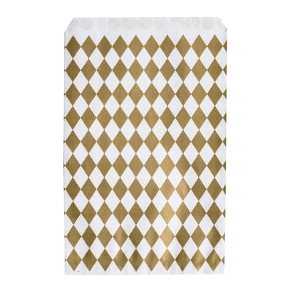 Salmiakkikuvioinen paperipussi, kulta (10 kpl)