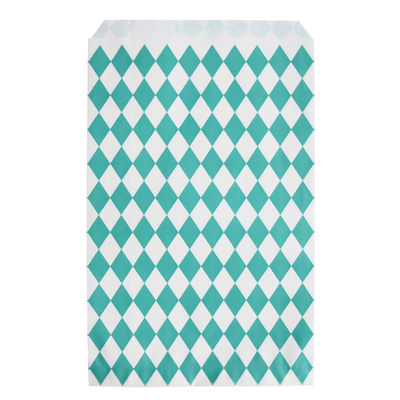 Salmiakkikuvioinen paperipussi, turkoosi (10 kpl)
