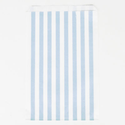 Vaaleansinivalkoraidallinen paperipussi (10 kpl)