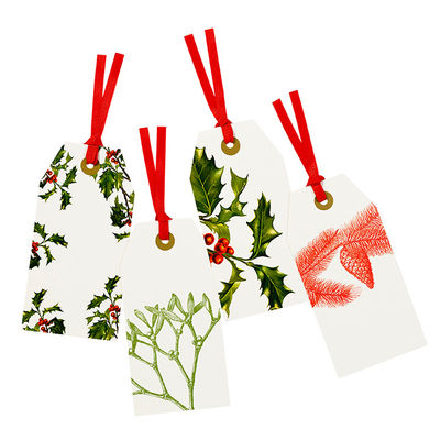 Botanical Christmas -pakettikortit (8 kpl)