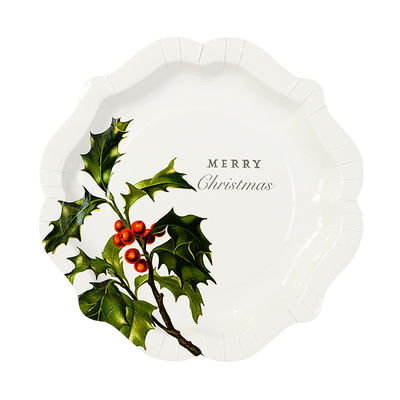 Botanical Christmas -paperilautaset (12 kpl)