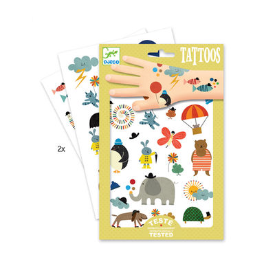 Tatuointisetti, hauskat eläimet (2 arkkia)