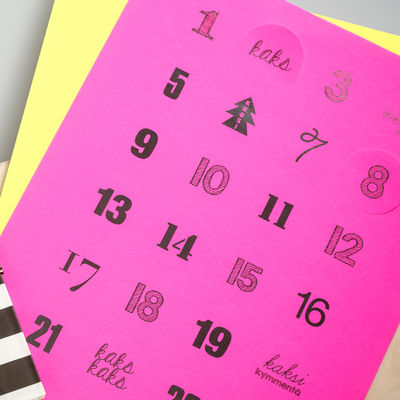 Joulukalenteritarrat - neon