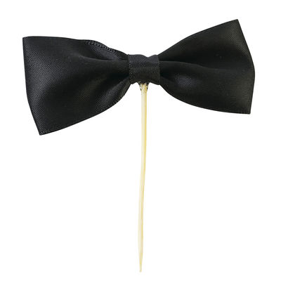 Kakkukoriste, koristelutikku musta rusetti (6 kpl)