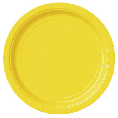 Keltainen paperilautanen, iso (8  kpl)