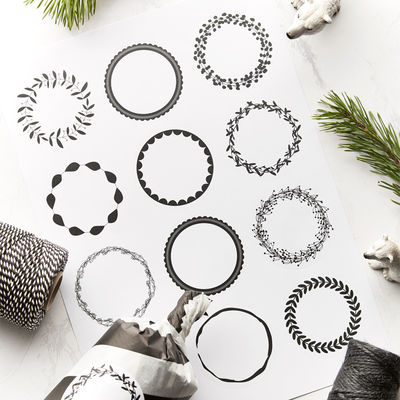 Kranssi -tarra-arkki 60 mm 12 kpl)