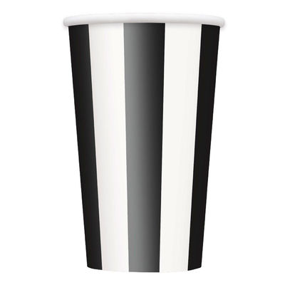 Mustavalkoraidallinen iso muki (6 kpl)