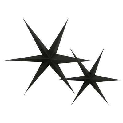 Mustat paperitähdet (2 kpl) 30 & 40 cm