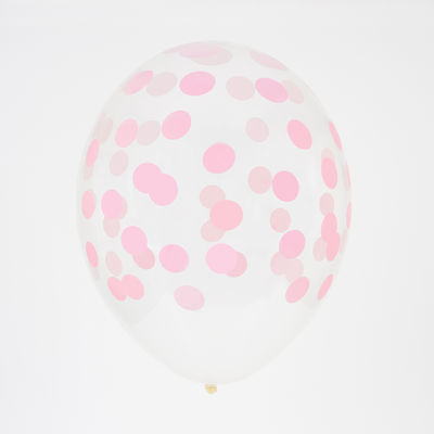 Ilmapallo vaaleanpunaisella confetti-painatuksella (5 kpl)