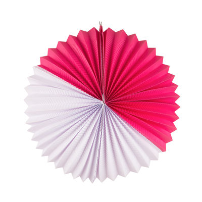 Paperilyhty, valkoinen/pinkki 27 cm