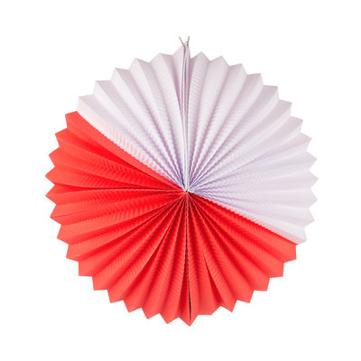 Paperilyhty, punainen/valkoinen 27 cm