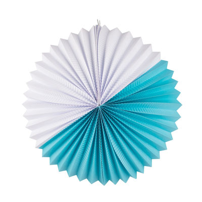 Paperilyhty, valkoinen/turkoosi 27 cm