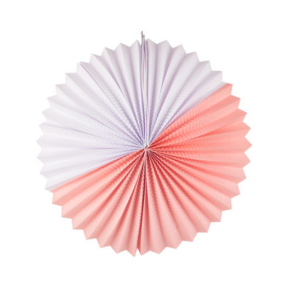 Paperilyhty, vaaleanpunainen/valkoinen 27 cm