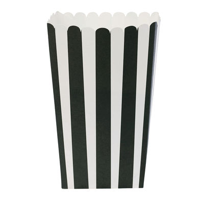 Mustavalkoraidallinen popcorn boxi (6 kpl)