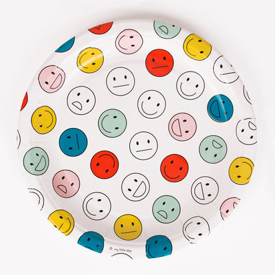 Smiley -paperilautaset (8 kpl)