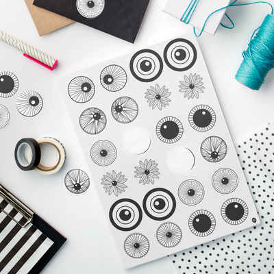 Huhuu tarra-arkki ympyrä 40 mm