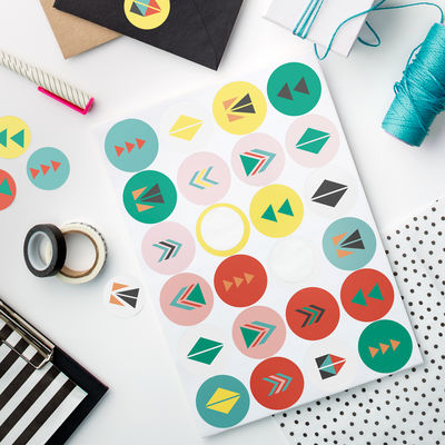 Intiaanit tarra-arkki, ympyrä Ø 40 mm