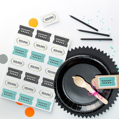 Tulostettavat Sirkus -etiketit 70 x 42 mm