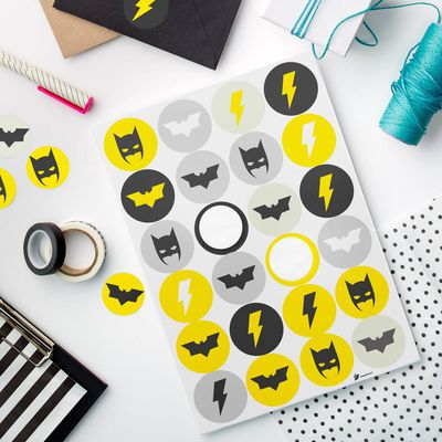 Lepakkomies tarra-arkki ympyrä Ø 40 MM