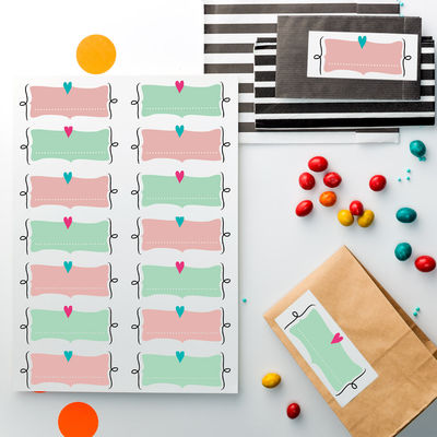 Satukaupunki etiketti-arkki, 105 x 42 mm