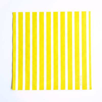 Raidallinen paperilautasliina, keltainen (20 kpl)