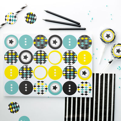 Sirkus tarra-arkki, ympyrä Ø 40 mm